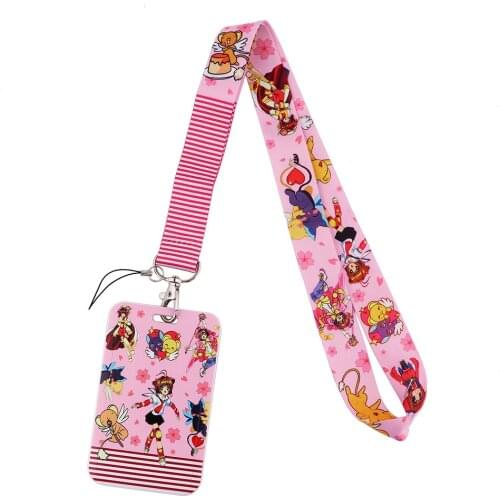 ER474 Magical Girl Lanyard Card Id Holder Car Keychain Id Card Pass Gym Mobile Phone Badge Kids Key Ring Holder Jewelry