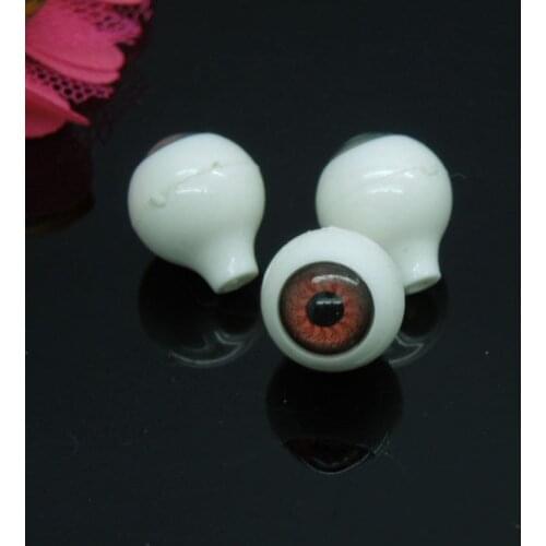 Free shipping 20Pcs(10pairs) Acrylic Plastic Doll Eyes BJD EYES, Doll Dollfie Eyes Eyeballs Wholesale Brown 12mm EA029