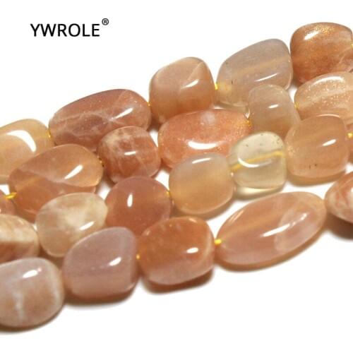 Gravel irregular 7-11 mm Natural Orange Sun Stone Loose Beads For Jewelry Making DIY Bracelet Necklace Stand 15'' Wholesale