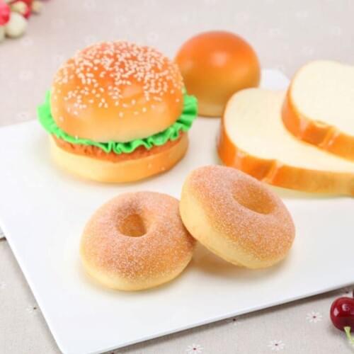 Artificial bread fake food squishy Bread Simulation Model Soft Bread 1pcs PU Fake Cake Bakery Photography props Decor Soft Bread
