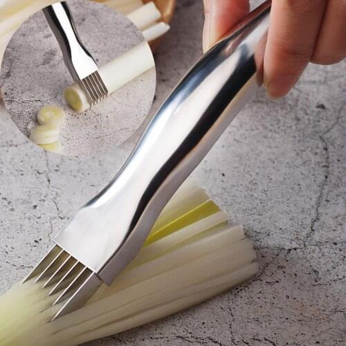 Stainless Steel Chopped Green Onion Artifact Cutting Vegetable Onion Tomato Knife Kitchen Cutter Kooking Tools Cut Green Onion
