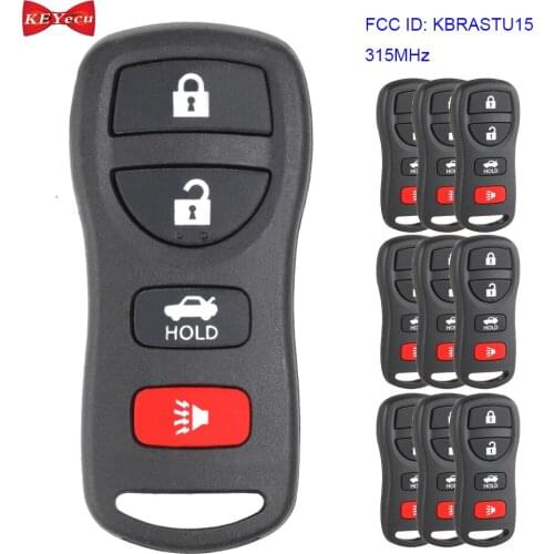 KEYECU 10pcs for Nissan Armada Sentra for Infiniti EX35 FX45 Remote Control Car Key Fob KBRASTU15 315MHz 4 Button