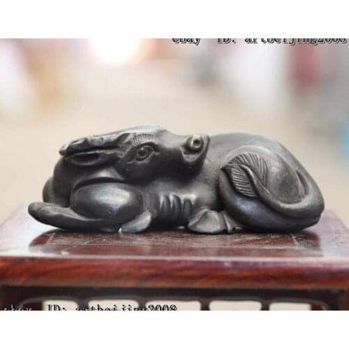 China Palace Bronze Copper Gild Bull Ox Cattle Cow Art Crafts Paperweight Statue