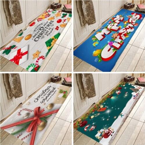 Creative 3D Printing Christmas Mat Hallway Carpets and Rugs for Bedroom Living Room Carpet Kitchen Bathroom Anti-Slip Floor Mats
