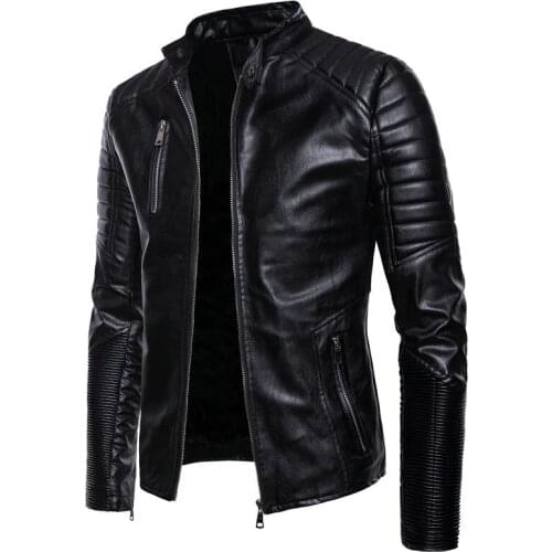 PU mens jacket autumn and winter jacket motorcycle mens leather jacket fake knight clothes jacket