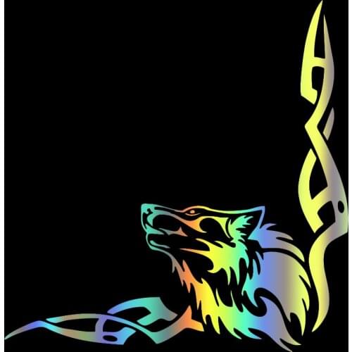 S51747# Various Sizes/Colors Car Stickers Vinyl Decal Howling Wolf Motorcycle Decorative Accessories Creative
