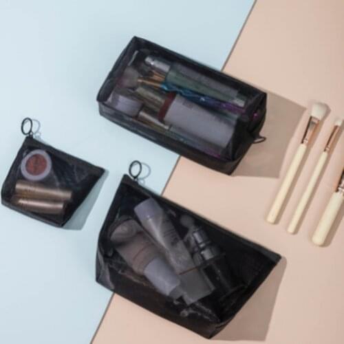 Women Men Necessary Cosmetic Bag Transparent Travel Organizer Fashion Small Large Black Toiletry Bags Makeup Pouch