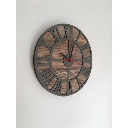 North Designed Booties Soot Black Rome Circle Decor Wall Clock 30 Cm