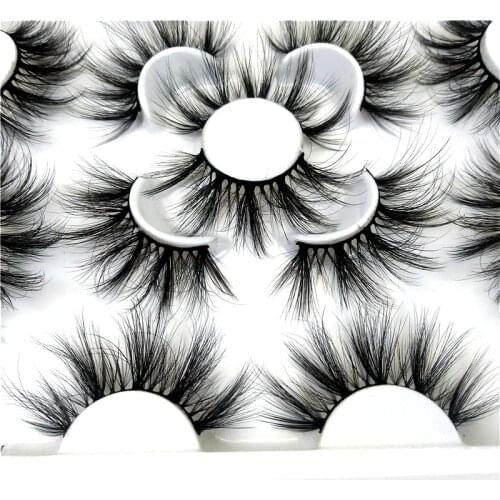 NEW 7/8 Pairs 25 mm 3d Mink Lashes Bulk Faux Thick Long Wispy Natural Mink Lashes Pack Short Wholesales Natural False Eyelashes