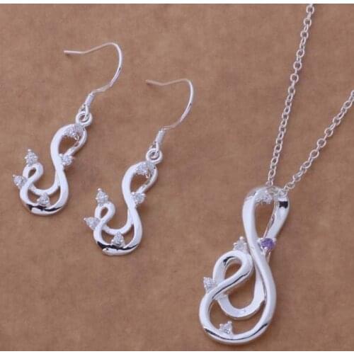 Wholesale High quality silver plated Fashion jewelry earrings necklace WT-330