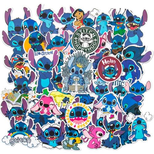 Disney 50 Animated Cartoon Party Star Baby Stitch Sticker Car Sticker Luggage Sticker Trolley Waterproof Graffiti Sticker