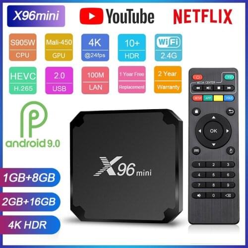X96 Mini TV BOX Android 9.0 Amlogic S905W X96 Smart tv 4k Media Player 2.4GHz WiFi 2GB 16GB 1G/8G Set-top boxes PK X96 MAX Plus