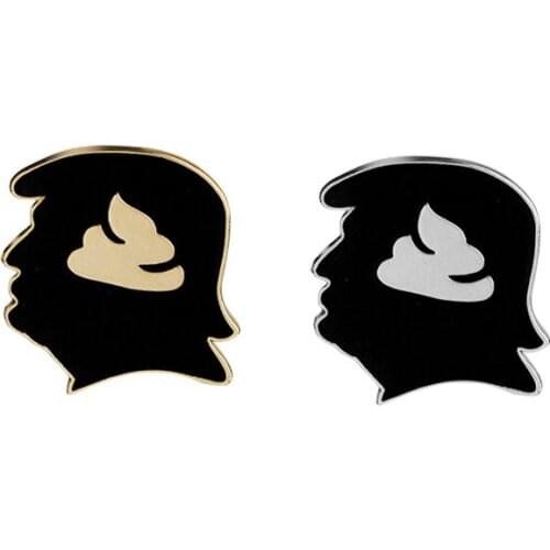 Creative Personality Celebrity Avatar Brain Brooches Metal Badge Funny Men Head Enamel Lapel Pins for Jackets Shirt Accessories