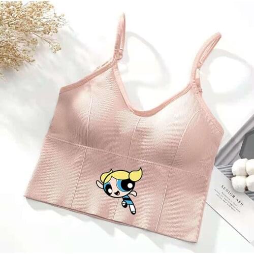 U-shaped Back Bra Tube Top Women Crop Top Powerpuff Girls Sexy Lingerie Seductive Lipstick Bra Sports Fashion Street Top