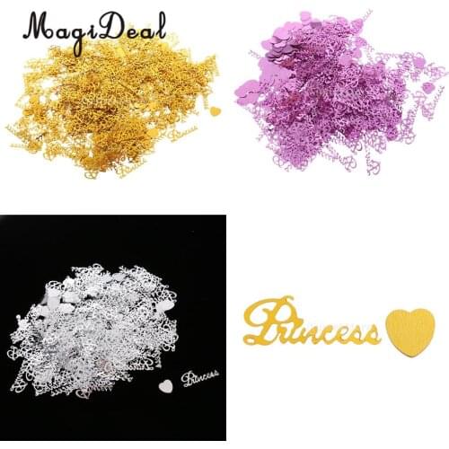 MagiDeal Lovely 1 Bag 15g Glitter PRINCESS Heart Confetti Foil Craft for Girls Birthday Hen Night Party Decor Gold/Silver/Purple