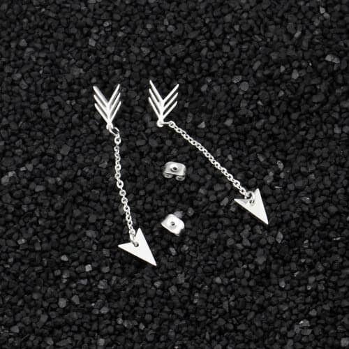 V Attract Dart Long Boucle D'oreille Bohemia Jewelry Stainless Steel Chain Gold Cupids Arrow Drop Earrings for Women