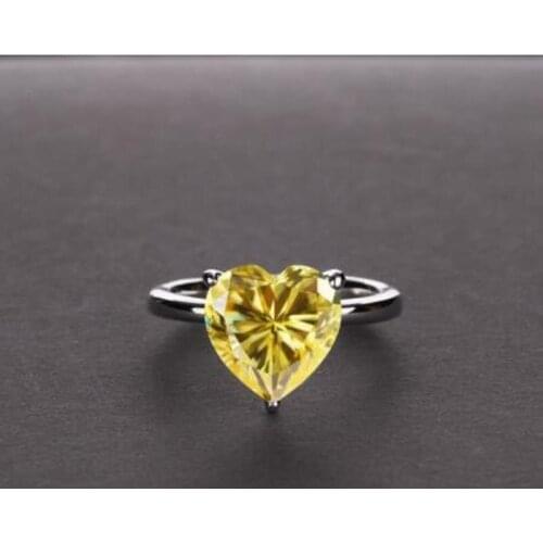 100% 925 Sterling Silver Created Moissanite Wedding Rings For Women Sparkling Colorful Birthstone Fine Jewelry Wholesale