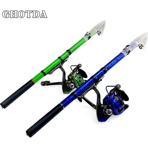 1.5 1.8 2.1 2.4 2.7 3.0m Super Mini Fishing Rod Spinning Carbon Fiber Telescopic Pole Carp Feeder Travel Rock Shore Rod Reel Set