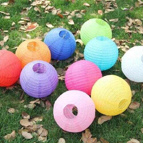 10pcs/lot)6"-16"(10-15-20-25-30-40cm)Decorative Paper Lampion Ball Festival Chinese Paper Lantern Wedding Party Decoration