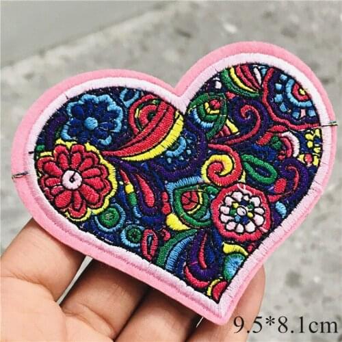 10Pcs Heart Eye Leaf Funny Flower Embroidery Outdoor Patch Iron On Clothes Patches For Clothing Punk Badges Colorful Sticker