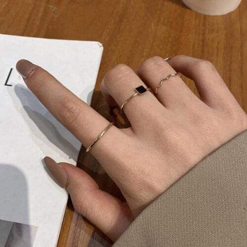 5Pcs/3Pcs Finger Rings Glossy Wear-resistance Compact Women Stackable Thumb Rings Fashion Jewelry Accessories