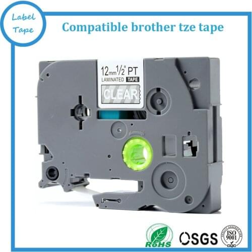 5pk/lot compatible TZe tape TZe-135 tze 135 tz-135 12mm White on Clear laminated TZ tape cartridge