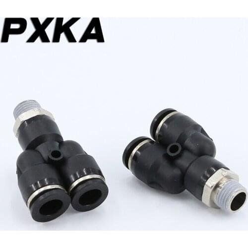 Free shipping 10PCS Pneumatic Y-joint Threaded Three-way Air Compressor Quick Air Pipe Quick Insert Cylinder Fittings PX6-01