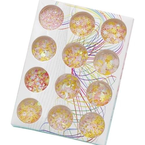 12 Bottles/Set Shiny Sequin Glittering DIY Filling Materials Filler Epoxy Resin Crafts Jewelry Exquisite Colorful Mini Sequins