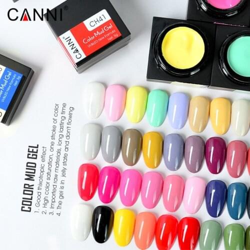 CANNI New 5ml Mud Color Gel 48 Colors Environmental cover well Color Gel Non-Flowing UV/LED Pigment Gel Lacquer