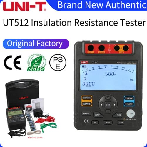 UNI-T UT512 insulation resistance tester digital megohmmeter 500V--2500V grounding resistance meter AC DC voltmeter