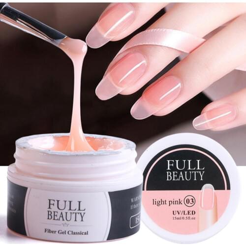 15ml Quick Building Gel Nail Extension Acrylic White Clear UV Builder Gel Manicure Nail Art Prolong Forms Tips