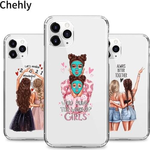 Best friend Phone Case for iPhone 12 SE 11 Pro X XS MAX XR 8 7 6s Plus Mini Cases Soft Silicone TPU Protection Accessories Cover