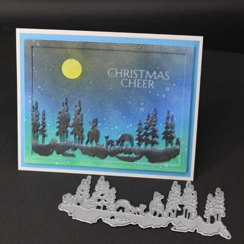 Christmas Deer Tree Forest Metal Cutting Dies Craft Stencil Punching Templates for Diy Scrapbooking for Making Cards