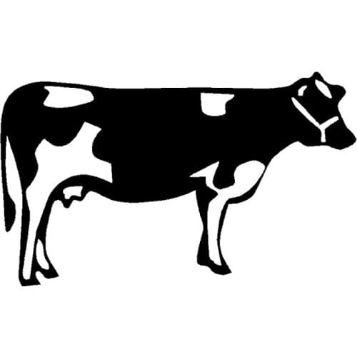 Cute Big Cow Cartoon Animal High Quality Car Applique Personality Pvc Waterproof Car Window Applique Black/white, 12cm * 7cm