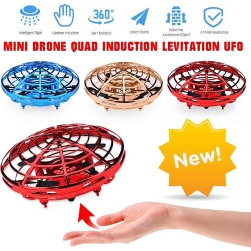 Mini Drone Quad UFO Flying Ball Toys RC Hand Controlled Flying Orb Infrared Induction Levitation Hover 360 with Lights Kids Gift