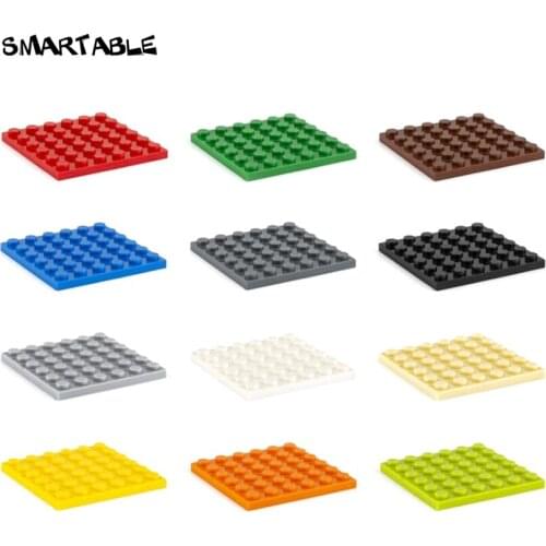 Smartable Plate 6X6 Building Blocks Brick Parts DIY Creative Toys Set For Kids Compatible 3958 Educational MOC Toys 18pcs/lot
