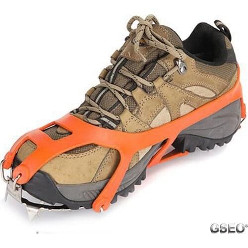 18 Tooth Stainless Steel Climbing Crampons for Outdoor Winter Walk Ice Fishing Snow Shoes Reinforced Crampons Antiskid Shoes