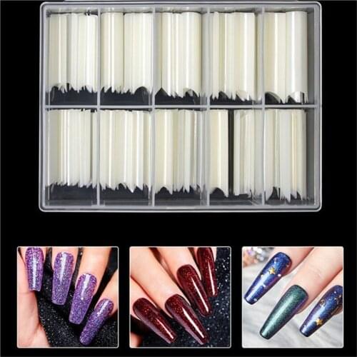 Extra Long Square False Nail Tips C Curved Straight Nails Manicure Nail Art Decoration Tools Artificial Acrylic Fake Nails