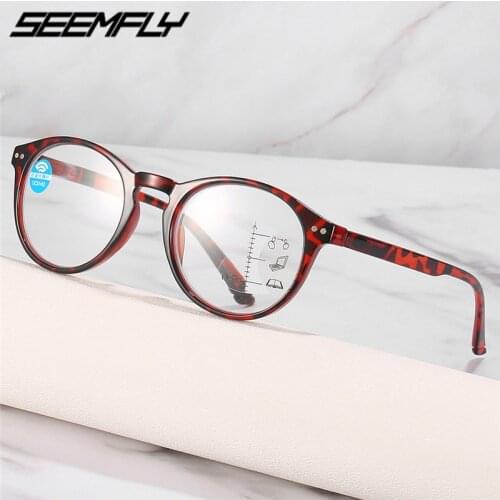 Seemfly Progressive Multifocal Reading Glasses Men Women Anti Blue Light Computer Goggle Presbyopic Eyeglasses +1.0 1.5 2.0 4.0