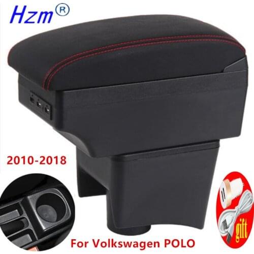 For Volkswagen POLO Armrest 2010 2013 2014 2015 2016 2017 2018 new For VW POLO Mk5 6R Vento Car Armrest Center Storage box USB