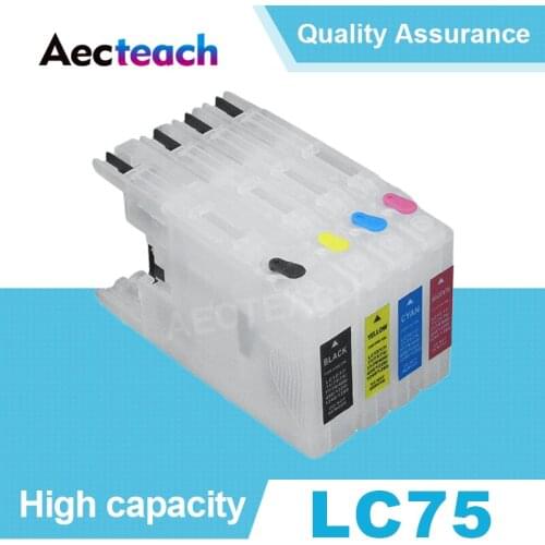 Aecteach Empty Printer Ink Cartridges For Brother LC75 XL LC 12 40 71 73 75 400 1220 1240 MFC-J955DN J955DWN J705D Printer