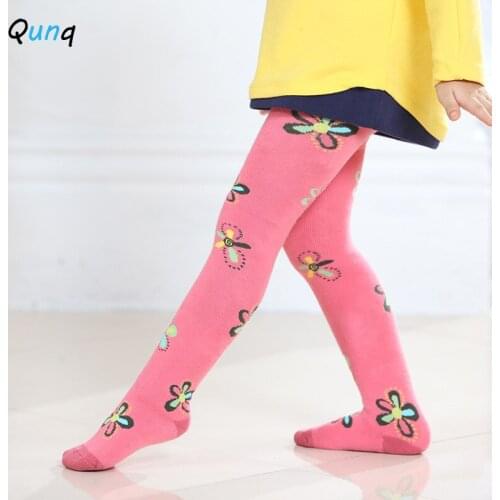 Qunq Baby Toddler Girl Tights 1 2 3 4 5 6 Year Children Thick Warm Fall Winter Pantyhose Kids Knitting Stockings Tights for Girl