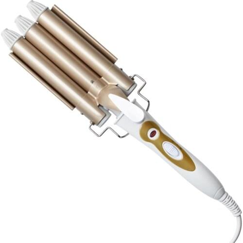Professional 110-220V Hair Curling Iron Wave Wand Ceramic Triple Barrel Hair Curling Iron Deep Wave Curler Hair Styling Tools
