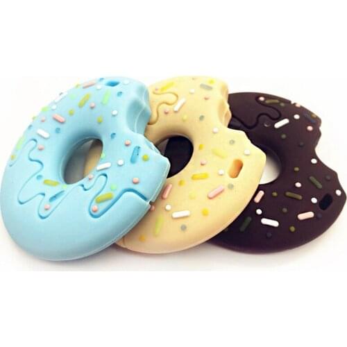 Donut milk bottle Silicone Teether BPA Free Baby Teething Toy Baby Gift Food Grade Silicone Teether Bead Chewing Nursing Product