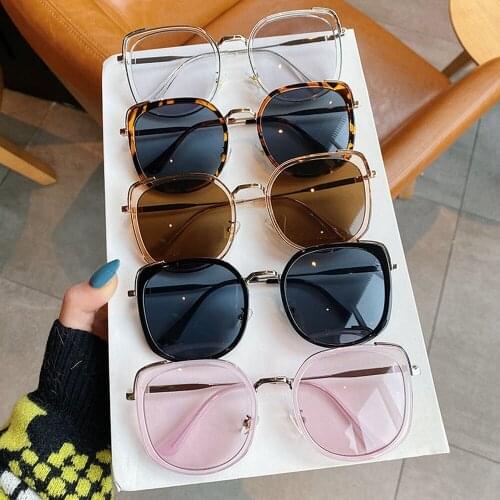 2021 Cat Eye Sunglasses Women Men Oversized Square Sun Glasses Vintage Metal Eyewear Female Male Shades Outdoor Glasses Uv400