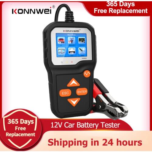 KONNWEI KW650 Car Battery Tester For 6V/12V Analyzer 100 to 2000 CCA Car Quick Cranking Charging Tester PK KW600 Battery Tool