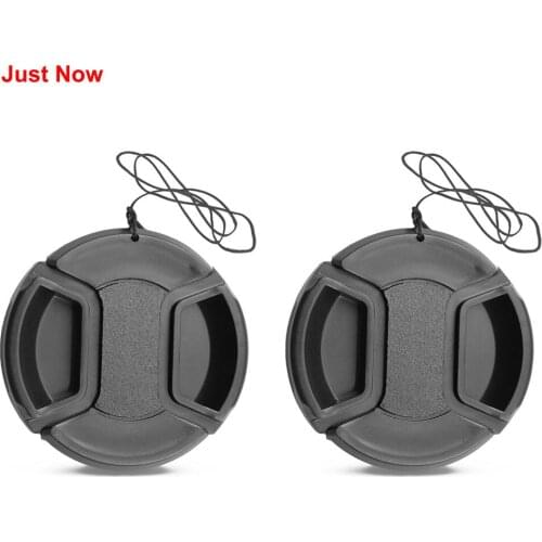 JUST NOW 2PCS 37/40.5/43/46/49 Front Lens Filter Snap On Pinch Cap Protector Cover For Canon For Nikon For Camera Lens