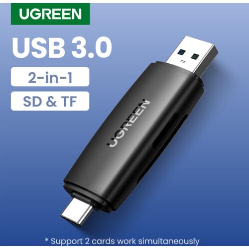 Ugreen USB Card Reader Type C USB 3.0 to SD Micro SD TF Adapter for laptop Phone OTG Cardreader Smart Memory SD Card Reader