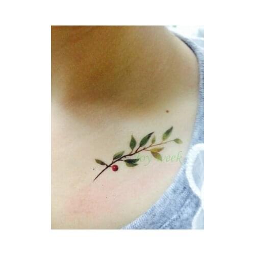 Waterproof Temporary Tattoo Sticker sexy tress leaf on clavicle tatto stickers flash tatoo fake tattoos for girl women