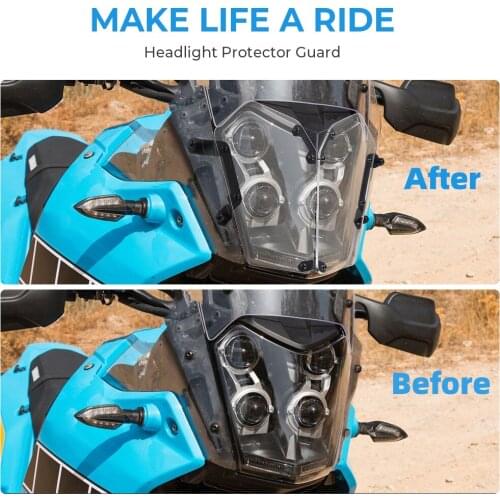 Headlight Cover For Tenere 700 Headlight Protection Glass Lampshade Protective Frame Guard Lense Cover For Tenere 700 2019-2020